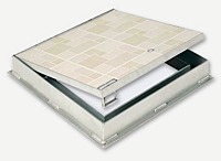 Floor Door – Acudor FT-8050 Aluminum Floor Door Recessed 1″ for Ceramic Tile or Concrete